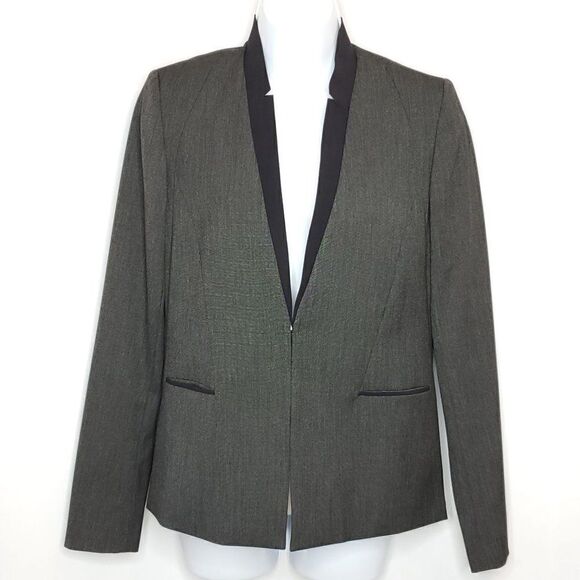 NEW Elie Tahari Lacey Jacket Blazer Sz 4 Black V Neck Fully Lined - Picture 1 of 7